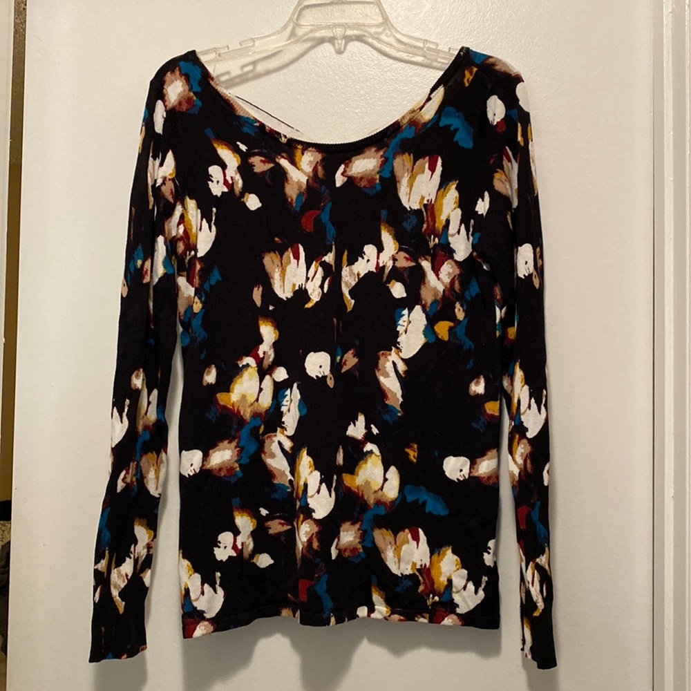 White House black market cross back sweater
